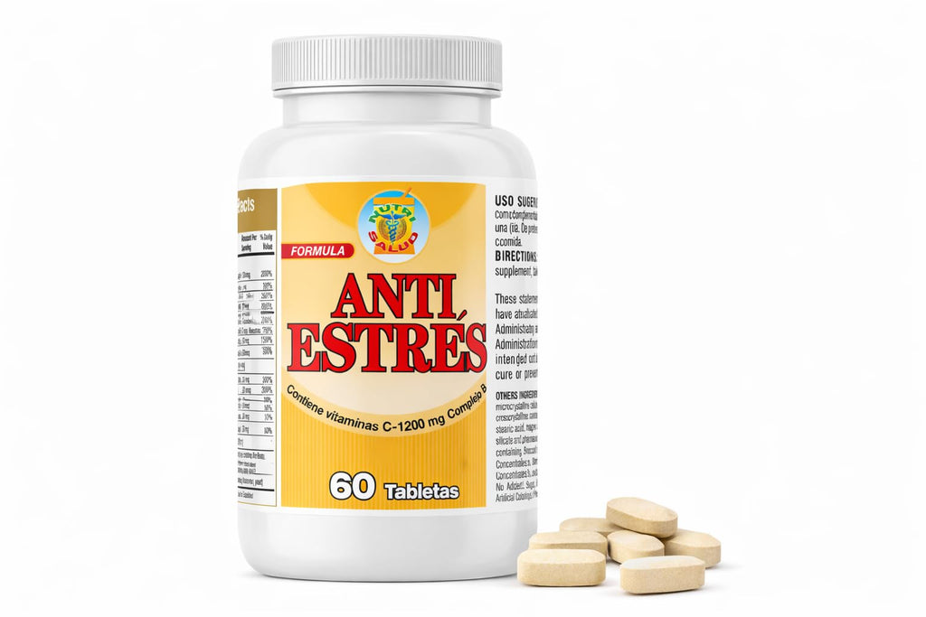 Nutrisalud Products Anti Estres Formula Natural. Tratamiento Natural para Combatir el estres y la ansiedad, Set de 2 frascos para 4 Meses. Recupere la Calma y tranquilidad.