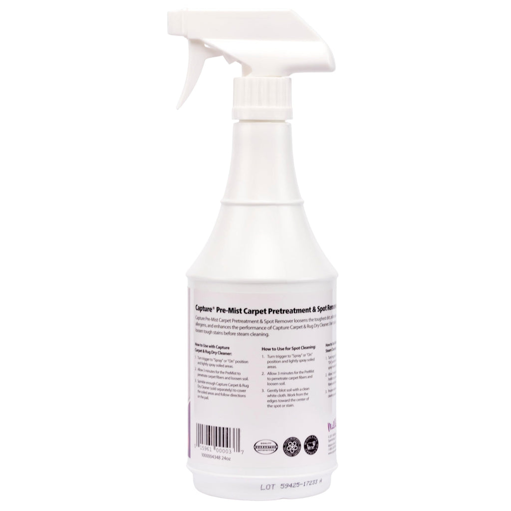 Capture Pre-Mist Soil Release for Carpet Dry Cleaner - Carpet Cleaning Pre Spray - Loosen Juice, Coffee & Wine Spill and Tough Rug Stains Eliminator - Multi-Purpose Cleaning Essentials - 24oz (2 Pack)