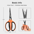 GROWNEER 6 Packs Trimming Scissors Teflon Coated Non Stick Blades Pruning Shears Gardening Hand Pruning Snips with Straight Stainless Steel Precision Blade