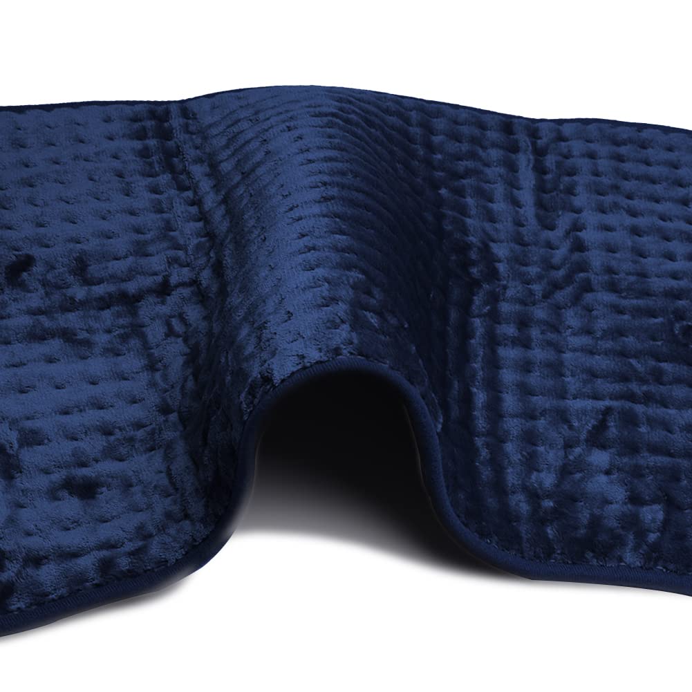 Ambershine 17''x33'' XXXL King Size Heating Pad with Fast-Heating Technology&6 Temperature Settings, Flannel Electric Heating Pad/Pain Relief for Back/Neck/Shoulders/Abdomen/Legs (Navy)