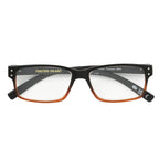 Foster Grant Men's Thomson Rectangular Reading Glasses, Brown/Transparent, 59 mm