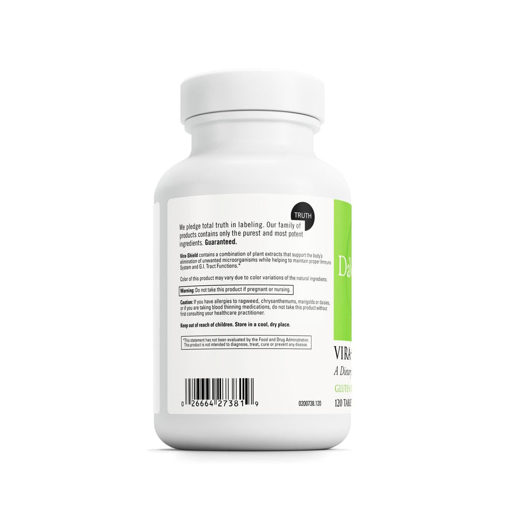 DAVINCI Labs Vira-Shield - Dietary Supplement to Support Detox, Immune System and Healthy GI Function* - with Black Walnut, Wormwood, Olive Leaf, PAU D’Arco, and More - Gluten-Free - 120 Tablets