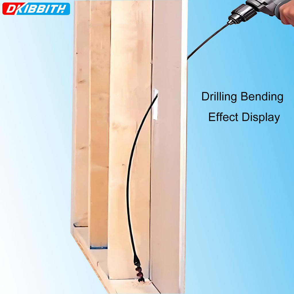 Flexible Installer Drill Bit for Pulling Wires Through Walls Ceilings and Sidewalks, 54-Inch Long, 3/8-Inch Auger with a Fish Eye Hole and Screw Point, 3/16" 3-Flat Anti-Slip Shank.