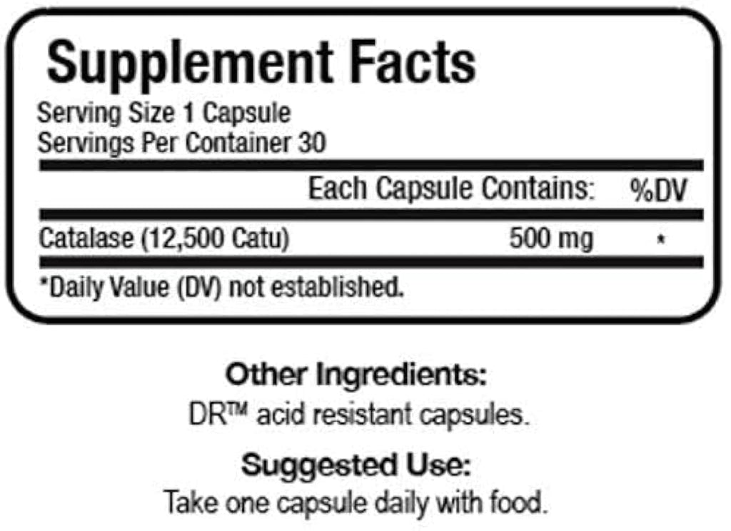 Script Essentials Suzy Cohen Catalase 12,500 CATu Dietary Supplement, Liver Enzyme, Neutralizes Hydrogen Peroxide, Supports Skin, Hair, and Overall Wellness, 30 Delayed-Release Capsules