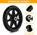 4 Pack 6 Inch Solid Replacement Wheels - Environmentally Friendly Rubber Material, Wear-Resistant PU Tires, Anti-Slip, and Durable ABS Wheel Hub - Easy to Install, (4Pcs 6Inch Wheels)