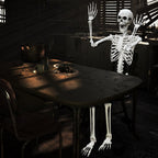 Lodou 5.4Ft Posable Life Size Human Adult Skeletons Plastic Human Bones with Movable Joints for Halloween Decoration