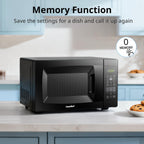 COMFEE' EM720CPL-PMB Countertop Microwave Oven with Sound On/Off, ECO Mode and Easy One-Touch Buttons, 20L, 700W, Black
