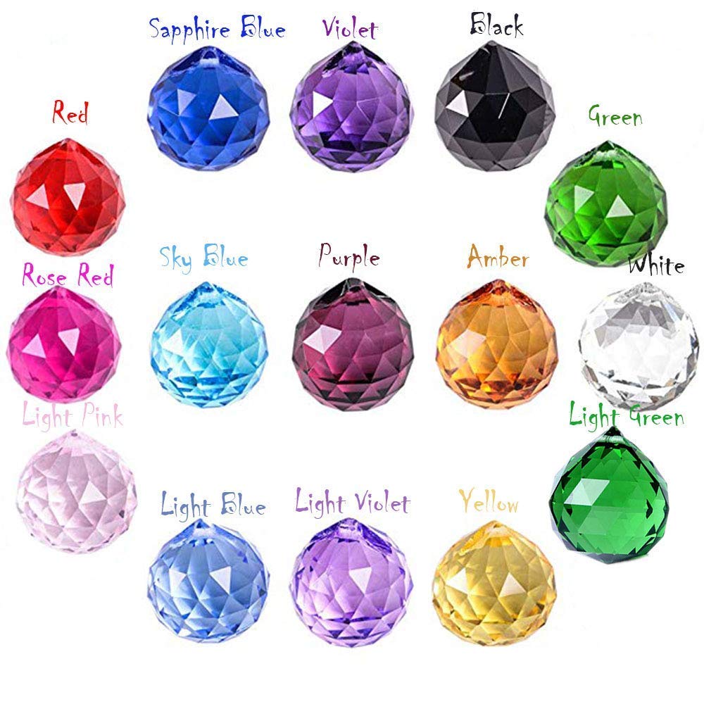 MerryNine Crystal Sun Catcher Suncatcher Prism Ball Assorted Colors