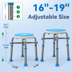 Loyoda FSA/HSA Eligible Swivel Shower Stool with Reinforced Crossing Bar, Height Adjustable Round Shower Chair for Inside Shower, Tool Free Assembly Shower Seats for Adults, 350lbs