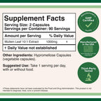 Double Wood Supplements Mullein Leaf Capsules 10,000 mg Strength, 180 Vegan Capsules with No Fillers, Supports Lung & Respiratory Health