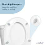 LUXE TS1008R Round Comfort Fit Toilet Seat with Slow Close, Quick Release Hinges, and Non-Slip Bumpers (White)