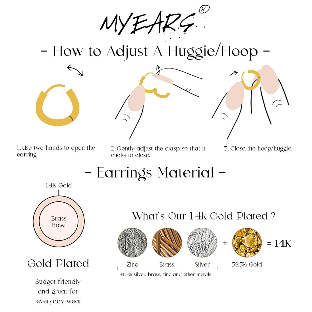MYEARS Women Evil Eye Earrings Gold Huggie Hoop Link Spike Dangle Drop Turquoise Cubic Zirconia 14K Gold Plated Small Simple Hypoallergenic Everyday Protection Jewelry 1