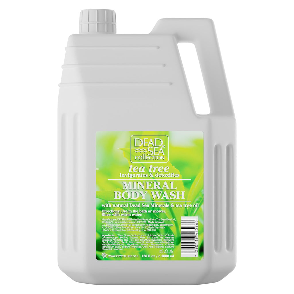 Dead Sea Collection Tea Tree Body Wash Refill for Women and Men – Bulk Size with Dead Sea Minerals and Tea Tree Oil – Cleanses and Moisturizes Skin (128 fl. oz)