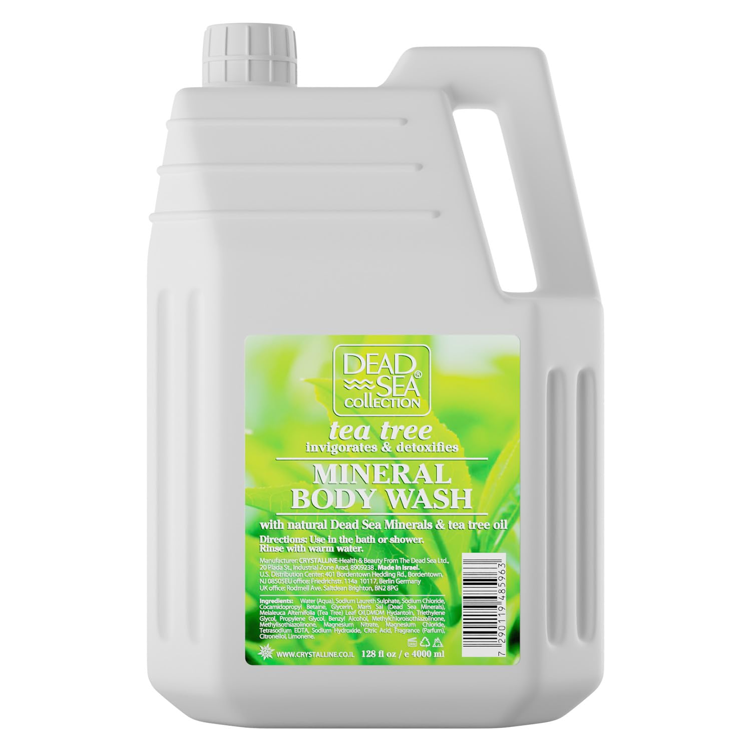 Dead Sea Collection Tea Tree Body Wash Refill for Women and Men – Bulk Size with Dead Sea Minerals and Tea Tree Oil – Cleanses and Moisturizes Skin (128 fl. oz)