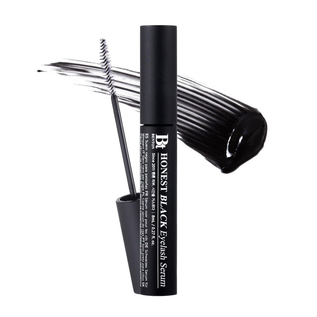 BENTON Honest Black Eyelash Serum - Eyelash Growth Serum for Thicker, Fuller Lashes - Creating a Makeup Look with Black Tint, 0.27 fl. Oz