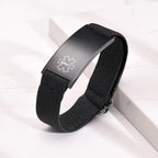 Personalized Medical Alert Bracelet for Men - Customized Elastic Strap Stainless Steel Bracelets Engraved Medic Info, Emergency Awareness Medic ID Bracelet for Allergy Diabetic Asthma Epilepsy