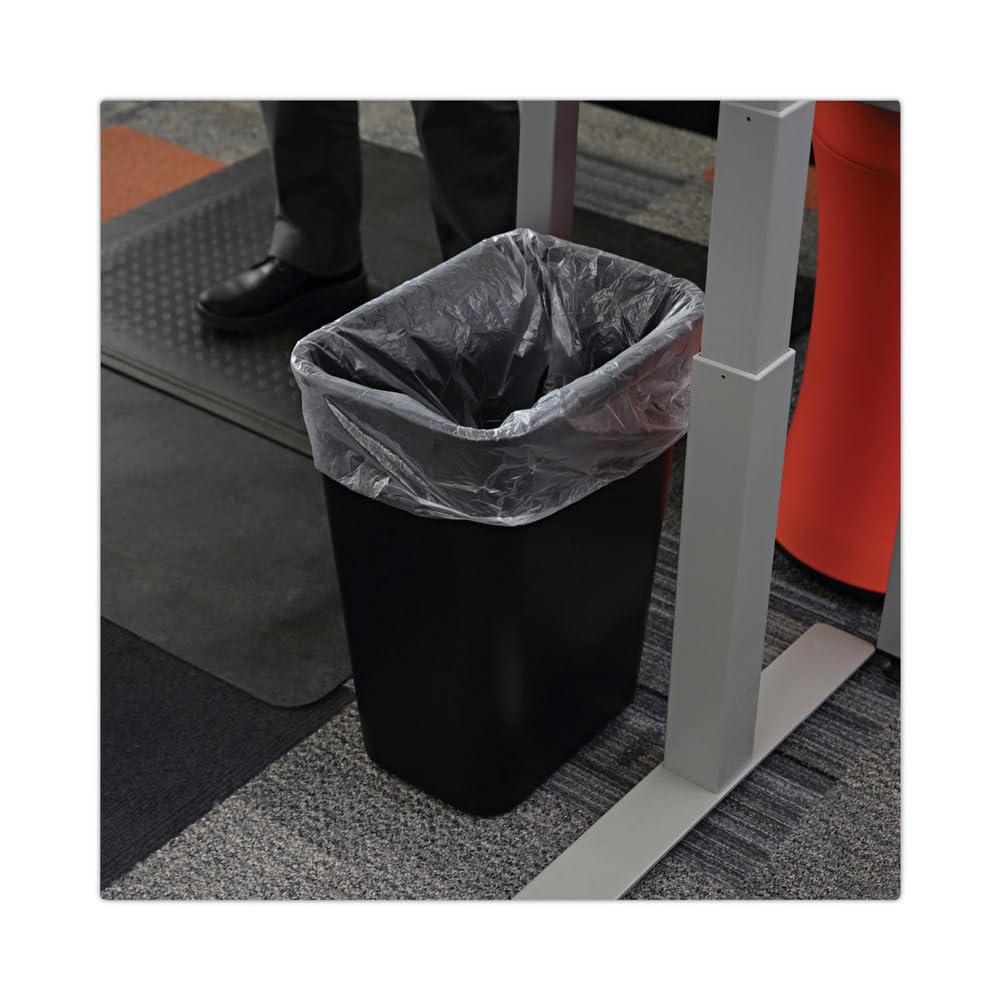 Boardwalk 16 Gallon High-Density Can Liners - 1000 Count Bulk Commercial Trash Bags, 6 Micron Star-Seal, Coreless Perforated Roll, Clear (24"x33")