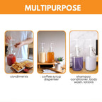Glass Laundry Detergent Dispenser 4-Pack with Pumps | 1 Gallon Glass Jug
