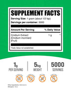 BulkSupplements.com Cnidium Fruit Extract Powder - Cnidium Monnieri Extract, Vasodilator Supplement - Gluten Free, 1g per Serving, 1kg (2.2 lbs) (Pack of 5)