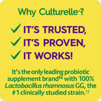 Culturelle Digestive Health Daily Probiotic Chewables, Probiotic For Men and Women, Most Clinically Studied Probiotic Strain, 10 Billion CFUs, Supports Occasional Diarrhea, Gas & Bloating, 24 Count