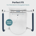 PELEGON Toilet Safety Rails (250lb) - Adjustable Toilet Safety Rails, Toilet Bar for Elderly Adults, Toilets Rails for Seniors, Toilet Seat with Handles for Elderly & Disabled Toilet Grab Bar - 1 Pack