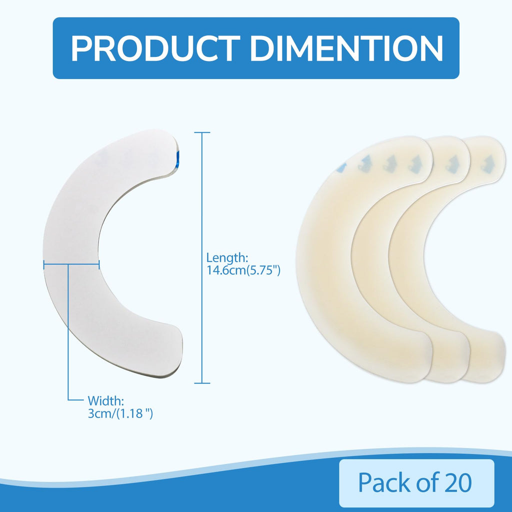 Heagimed 20PCS Ostomy Barrier Strips, Skin-Friendly Hydrocolloid Skin Barrier Strips, Elastic Barrier Strips for Ostomy Bag Ostomy Colostomy Ileostomy Supplies