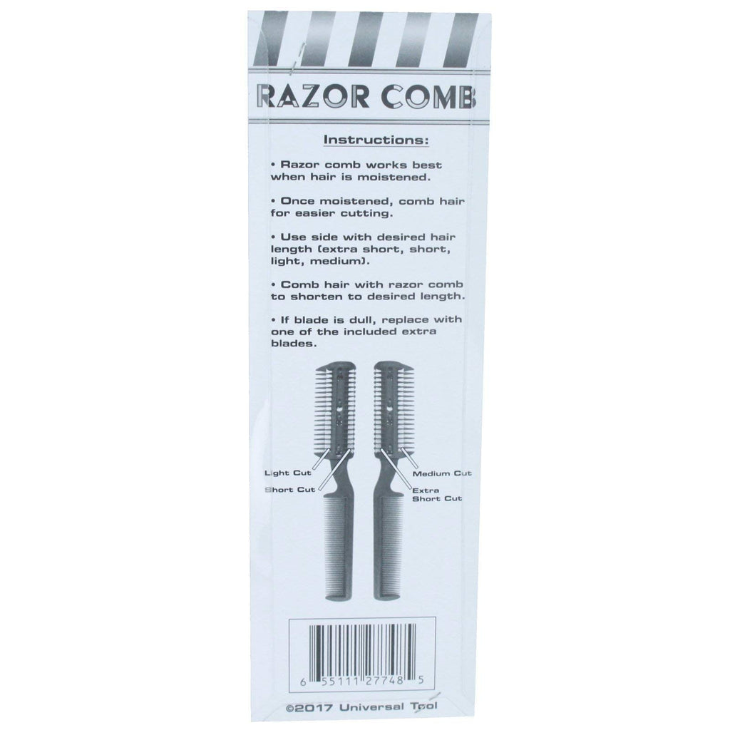 Universal Unisex Razor Comb Home Hair Cut Scissor (w/ 6 Bonus Replacement Razors)