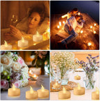 Hanzim LED Tea Lights Candles- 100PACK Warm White Flameless Candles Realistic and Bright Flickering Long Lasting 200Hours for Holiday Celebration,Party,Home Decoration Warm Yellow,Battery Operated