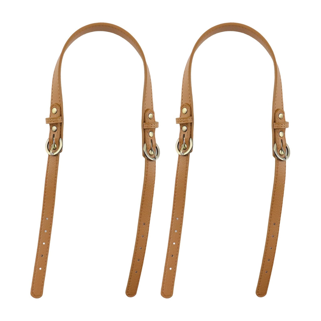 Semetall 2pcs PU Leather Purse Straps, Adjustable Purse Handles Bag Straps Replacement for Shoulder Handbag,Brown