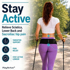 PlayActive Sacroiliac SI Joint Hip Belt - Sciatica Belt and Lower Back Support Brace for Women and Men - Hip Braces for Hip Pain - Pelvic Support Belt, Trochanter Belt for Pain Relief (XL-XXL/Black)