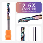 SpeTool 1/4 Shank Up Cut Spiral Router Bit 1/4 inch Cutting Diameter 1 inch Cutting Length CNC Router Bits for Woodworking with Extra Long Life Coating