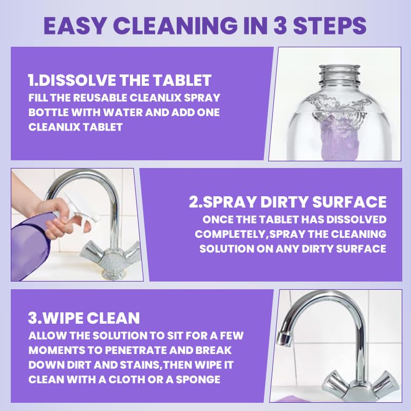 Yonynn Spray Oven Cleaner & All-Purpose Cleaner, Multi-Surface Cleaning Spray with Concentrated Tablets for Grill, Kitchen, Bathroom, Home (6pcs)