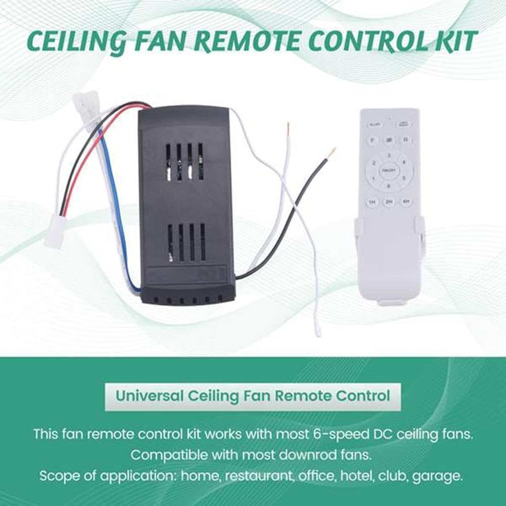 uaelua Universal Ceiling Fan Remote Control Kit Replacement, 6-Speed & Timing, Remote Replacement for 24V DC Ceiling Fan Light