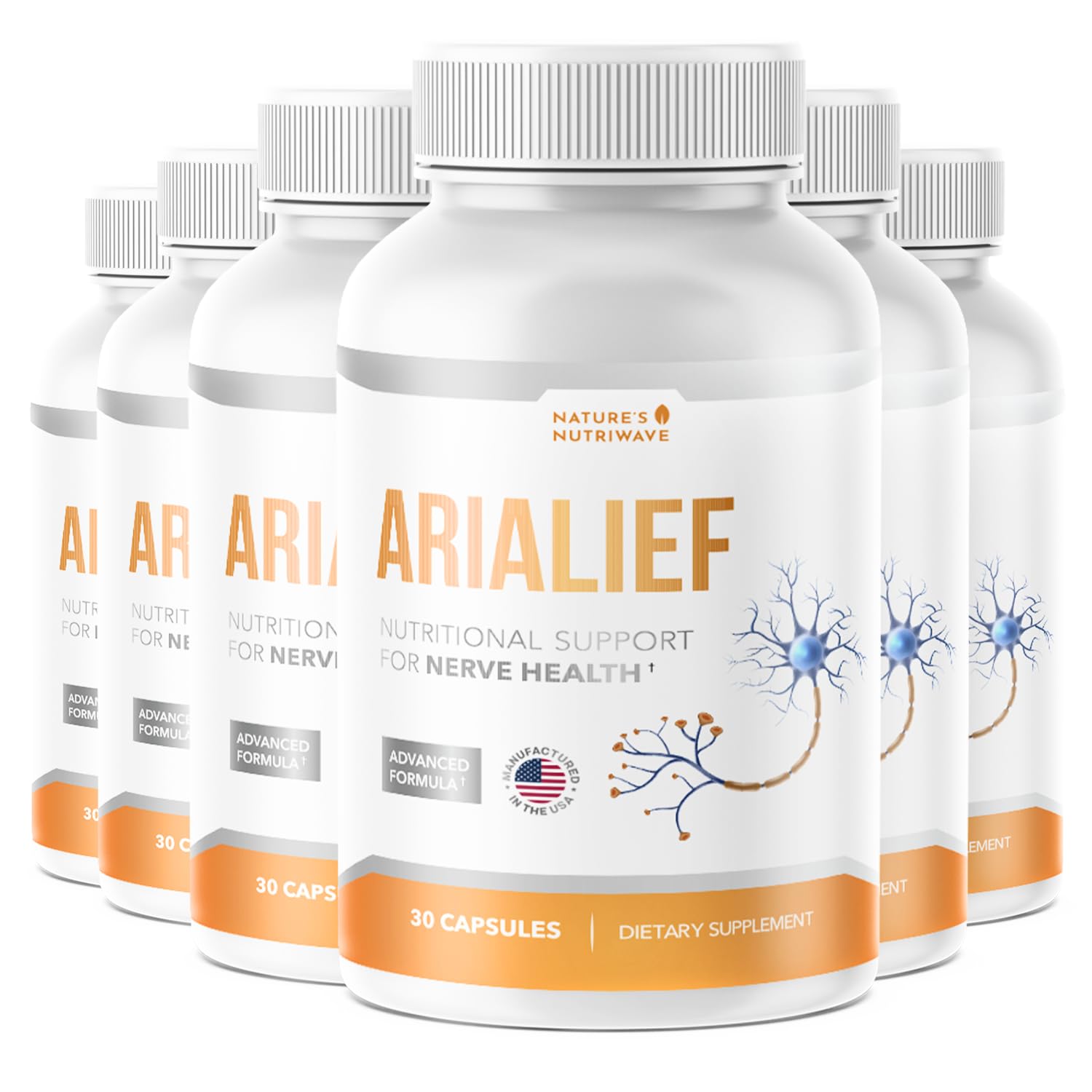 Nature’s NutriWave Arialief – Natural Supplement for Overall Wellness and Comfort – Made in USA, Non-GMO, Easy to Take, 30 Capsules, 6 Month Supply