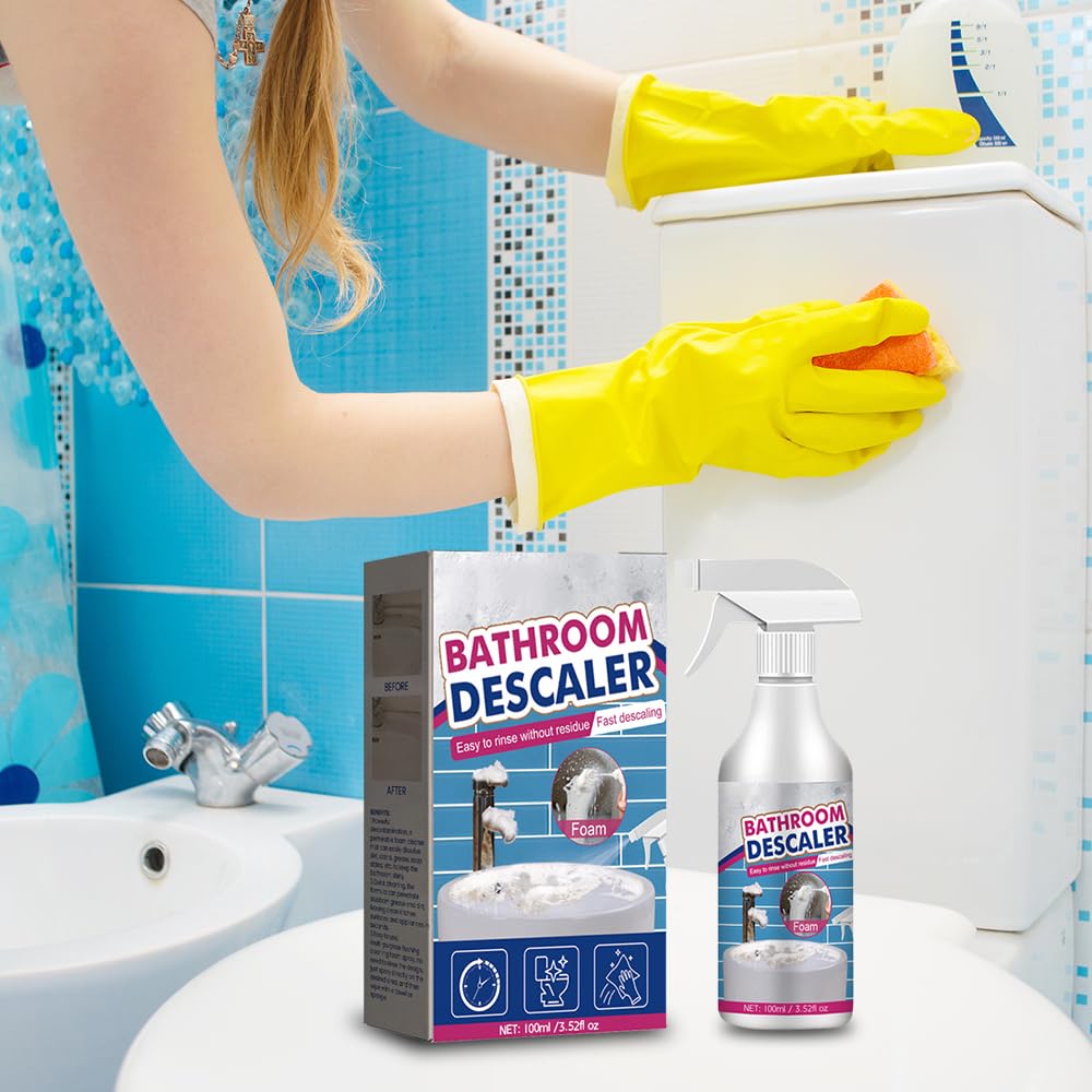 Bathroom Descaler Foam Cleaner, 2026 New Foam Spray Cleaner, Multipurpose Stubborn Stains Remover for Kitchen Bathroom, Hard Water Stain Remover for Home Use (2 Pcs)