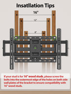 USX Mount Full Motion TV Wall Mount for Most 42-90" TV Holds up to 132lbs