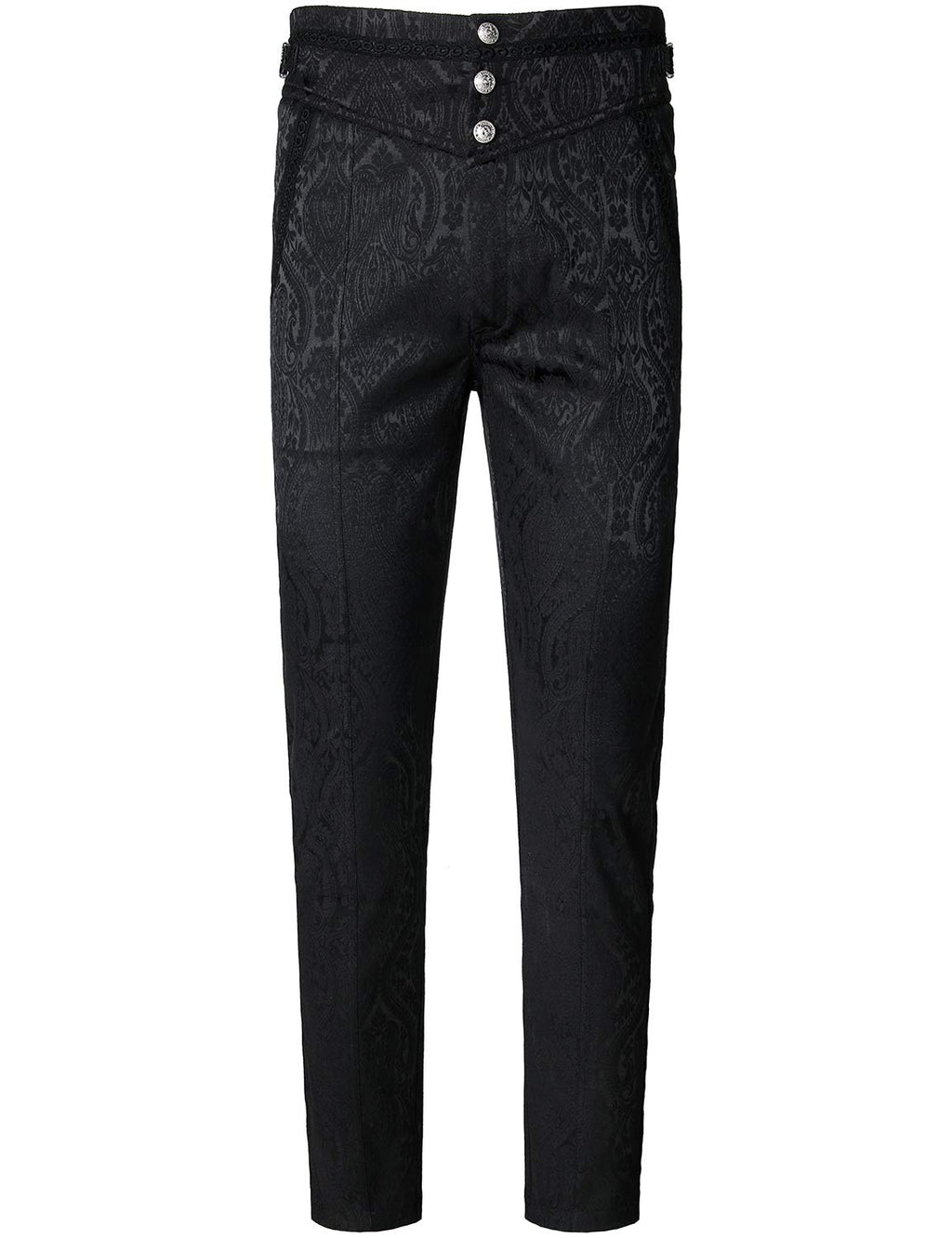 VATPAVE Mens Gothic Pants Cosplay Costume Steampunk Victorian Pants L Black