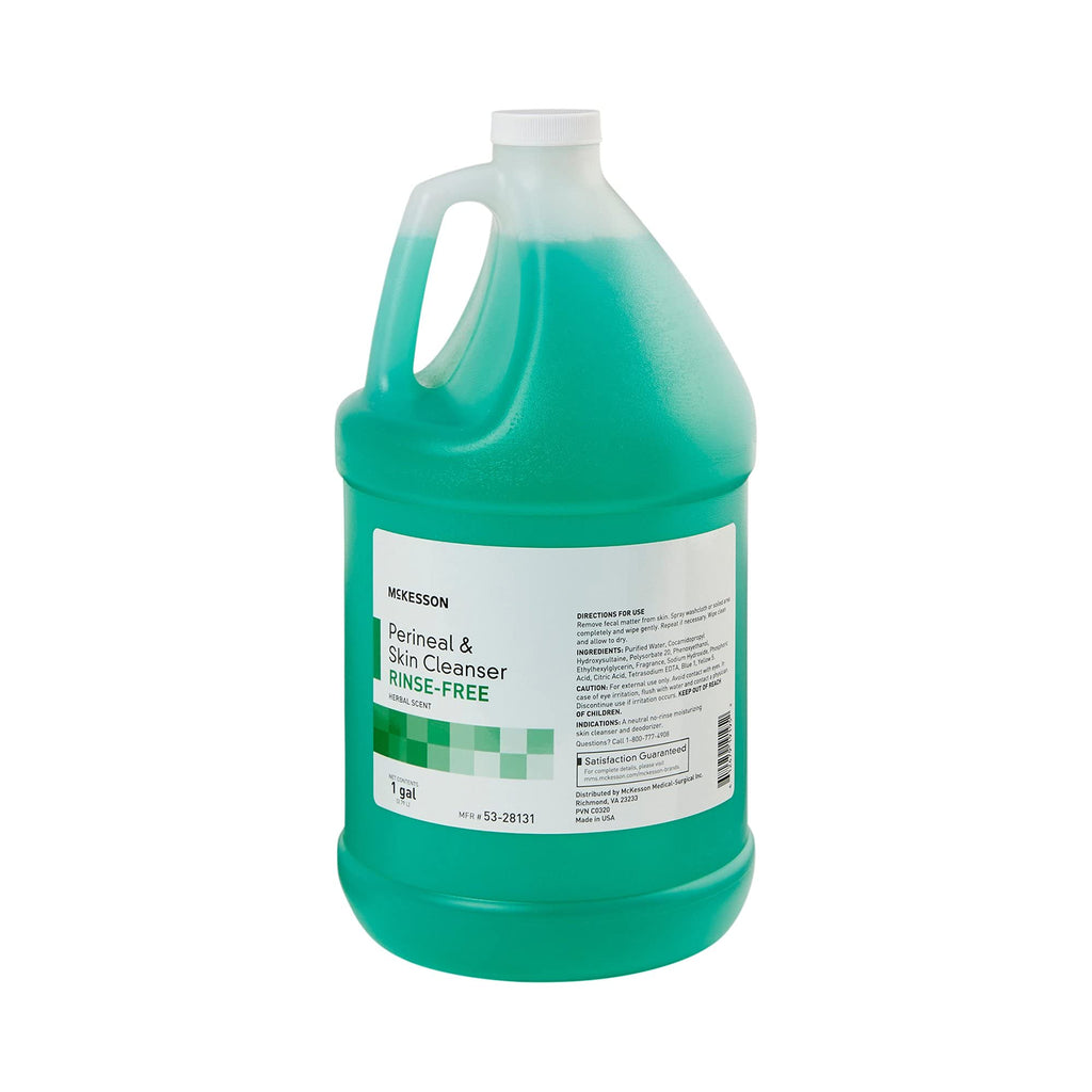 McKesson Perineal Skin Cleanser, 1 Gallon [Pack of 1] Rinse-Free Body Wash for Incontinence or Ostomy Care, Herbal Scent