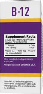 Superior Source No Shot Vitamin B-12 Cyanocobalamin 1000 mcg - Vitamin B-12 to Support Energy Production, Brain Health & Overall Wellness - Sublingual Tablets - 100 Dissolvable Tablets (Pack of 2)