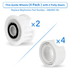 Automatic Robotic Pool Cleaner Replacement Parts, Guide Wheels 4 Pack with 2 Pack Pulley Gears 3884997-R6 for Maytronics Dolphin, Nautilus CC Plus Pool Cleaner M200/M400/M500 &Dx3/Dx4/Dx6