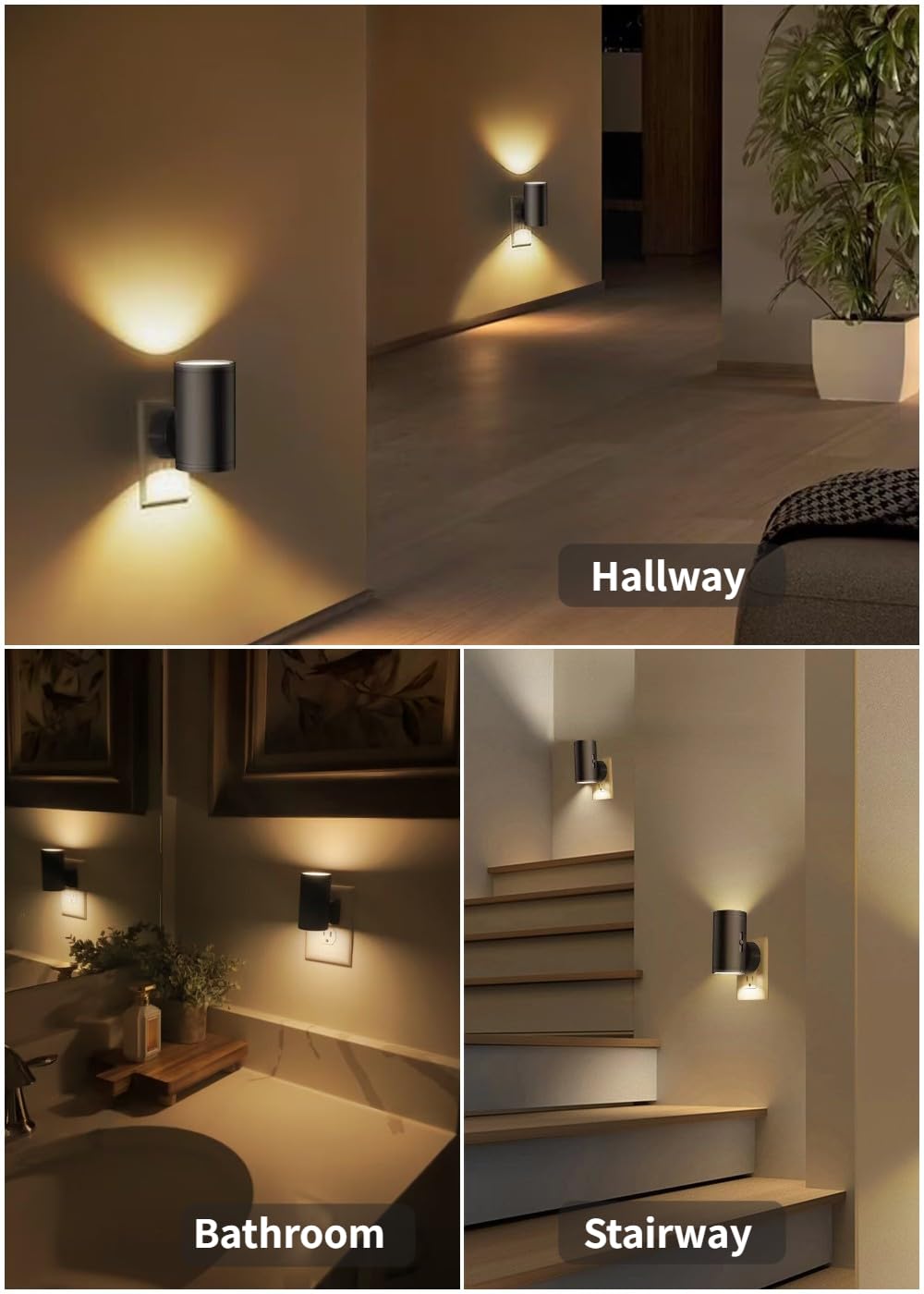 TSEXES 4 Pack LED Night Light Plug in,5-300LM Brightness Adjustable