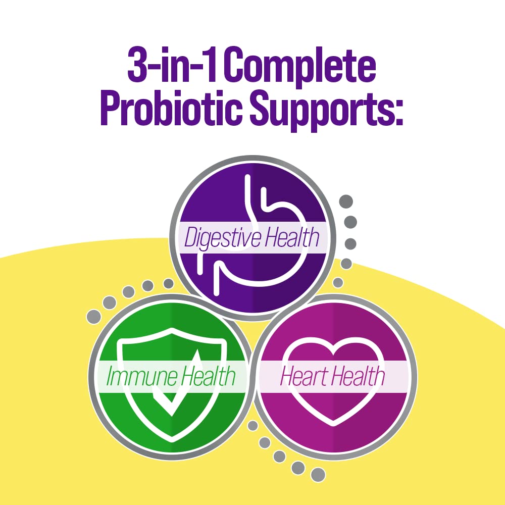 Culturelle 3-in-1 Complete Probiotic Daily Formula, Once Per Day Probiotic Supplement, Helps Your Digestive System Work Better, Supports Natural Immune Defenses, Plus Omega 3's, Non-GMO, 30 Count