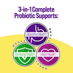 Culturelle 3-in-1 Complete Probiotic Daily Formula, Once Per Day Probiotic Supplement, Helps Your Digestive System Work Better, Supports Natural Immune Defenses, Plus Omega 3's, Non-GMO, 30 Count