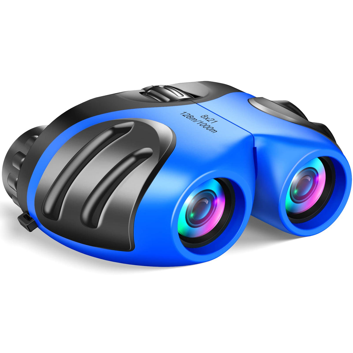 LET'S GO! Toys for 3+ Year Old Boys, Compact Waterproof Binocular for Kids Hunting-Hiking Presents for Kids Christmas Stocking Stuffers for 3-7 8-10 Year Old Grandkids Easter Toys for Boys Blue Gifts