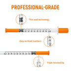 1ml Syringe, 29G 1ml/cc 1/2"(12.7mm) Pack of 100