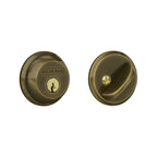Schlage B60 N 609 Deadbolt, Keyed 1 Side, Highest Residential Security, Antique Brass