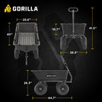 Gorilla Carts Poly Garden Dump Garden Cart with Easy to Assemble Steel Frame, Camping Wagon with Quick Release System, 1200 Pound Capacity, and 13 Inch Tires