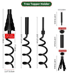 Christmas Tree Topper Holder - Twist On Universal Stabilizer with Adjustable Attachments. Secure Lock for Treetop Ornaments, Fits Most Basic Tree Types & Topper Bases (Black)