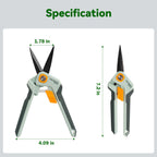 PrunePro Garden Scissors Pruning Shears Sharp Stainless Steel Non-Stick Teflon Coating Blade for Precise Cuts Garden Snip Bonsai Clippers for Plants Rose Flower