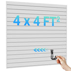 Ezlaino 4x4ft PVC Slat Wall Paneling - Thickened & Durable, Waterproof, Versatile | Fits Most Slatwall Accessories (Not Included) | Ideal for Garage, Home & Store Organization, Gray
